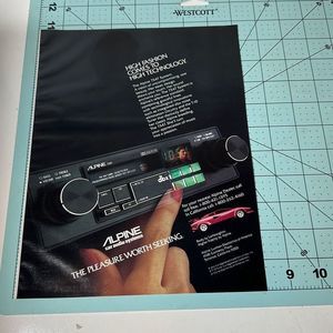 1983 Alpine Sound Lamborghini Countach Original Print Ad Wall Art